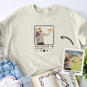 Custom Portrait from Photo | Father's Day Gifts | Personalized Family Dad Kids Photo Outline Drawing | Animated Art Photo Shirt