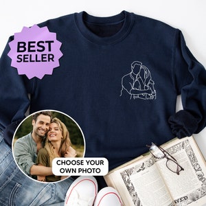 Custom portrait from photo to shirt, outline photo sweatshirt, Custom Photo, custom portrait, Couple Hoodie, Couple Shirt, Couple Hoodie image 1