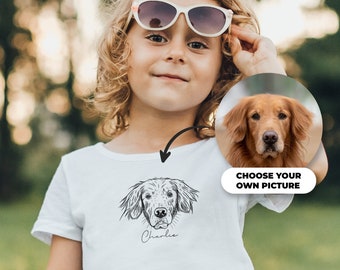 Custom Pet Portrait Kids T-shirt | T-shirt With Pet Photo and Name | Custom Pet Kid Hoodie, Custom Cat Shirt Using Pet Photo + Name