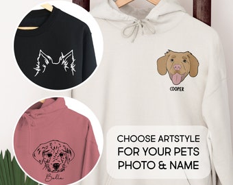 Custom Pet Portrait Sweatshirt, Multi custom cat T-Shirt, hoodie, Custom Dog sweatshirt, Custom dog ears T shirt, Custom Pet Photo crewneck