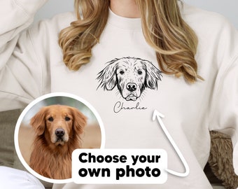 Custom Pet Portrait hoodie, T-shirt with pet photo and name, custom dog hoodie, Custom cat shirt Using Pet Photo Name, animal portrait shirt