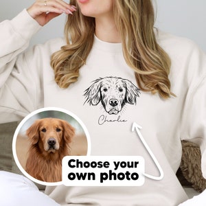 Custom Pet Portrait hoodie, T-shirt with pet photo and name, custom dog hoodie, Custom cat shirt Using Pet Photo Name, animal portrait shirt