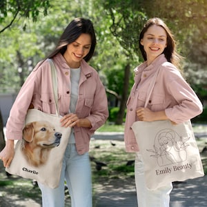 Custom Photo Text Logo Tote Bag - Personalized Eco-Friendly Carryall