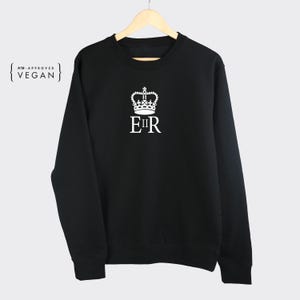 Queen Elizabeth II Sweatshirt: Crown E II R Print, Unisex