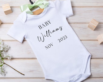 Baby Due Date Body Gift | Pregnancy Announcement Shower Gift Idea | Gift for Her | Baby Onsie