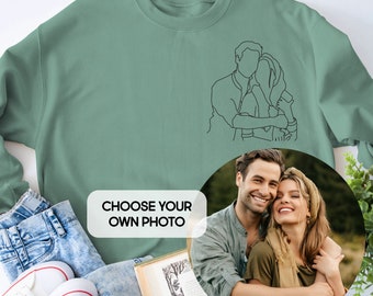 Custom portrait from photo to shirt, outline photo sweatshirt, Custom Photo, custom portrait, Couple Hoodie, Couple Shirt, Couple Hoodie