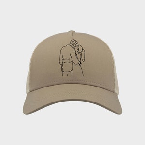 Personalized Outline Drawnig Hat - Custom Portrait Illustration | Creative Headwear | Custom Cap