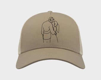 Custom Outline Cap Design | Custom Cap with Line art Portrait | Custom Portrait Drawing Cap | Custom Outline Gift | Gift for Her