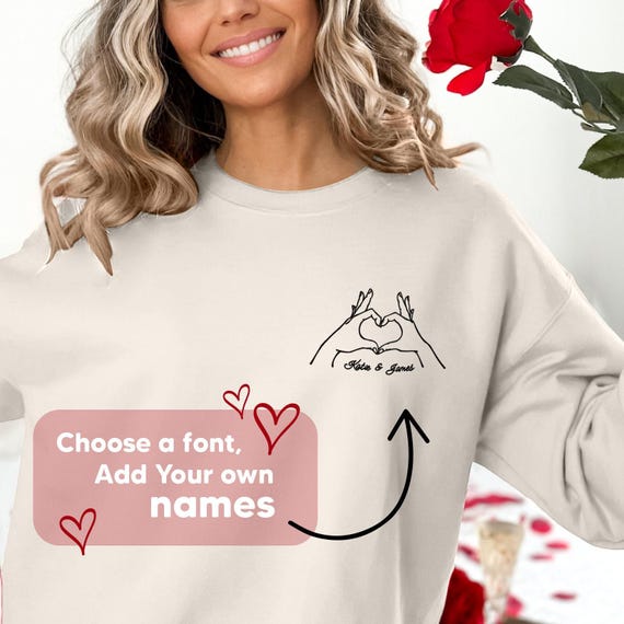 Flower Personalized Hoodies For Couples Custom Couple Outline
