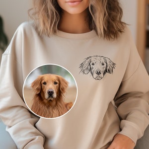 Custom Pet Portrait shirt, T-shirt with pet photo and name, custom pet hoodie, Custom cat shirt Using Pet Photo Name, Dog Portrait Sweater zdjęcie 3