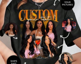 Custom Girlfriend Bootleg Shirt, Boyfriend Shirt, Shirt With Girlfriend Face, Custom Photo Vintage Tshirt, Custom Image Wife, Husband Shirt