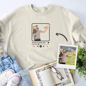 Camisa personalizada con retrato para el Día del Padre: Contorno de foto familiar personalizado