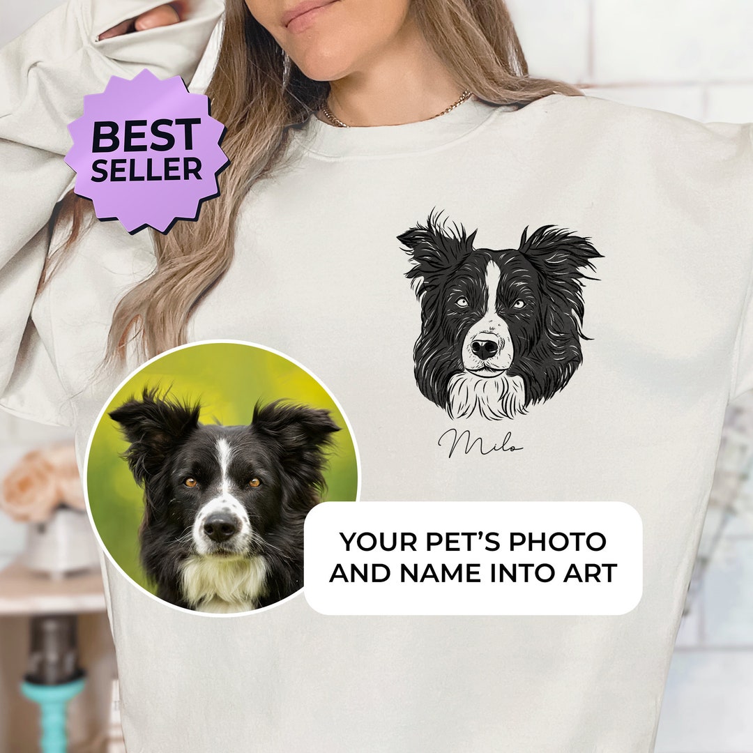 Custom Pet Portrait Shirt, Tshirt With Pet Photo and Name, Custom Pet