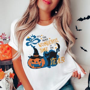 It&#39;s the Most Wonderful Time of the Year shirt, Vintage Halloween Shirt, Retro Halloween, Black Cat Pumpkin Shirt, Retro Fall shirt