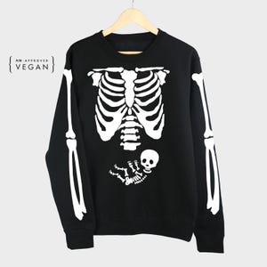 Pregnancy Skeleton Sweatshirt: Adult Halloween Costume, Spooky Maternity Jumper