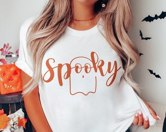 Spooky halloween t-shirt, Halloween season shirt, funky ghost shirt, Fall autumn shirt, spooky season shirt, trick or treat shirt, kids tee