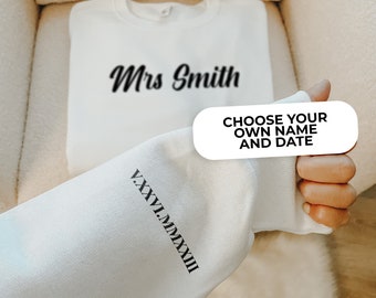 Nachname personalisierte Verlobte Sweatshirt | Verlobungsgeschenk für sie | Braut zum Sein Geschenk | Individuell neu verlobt