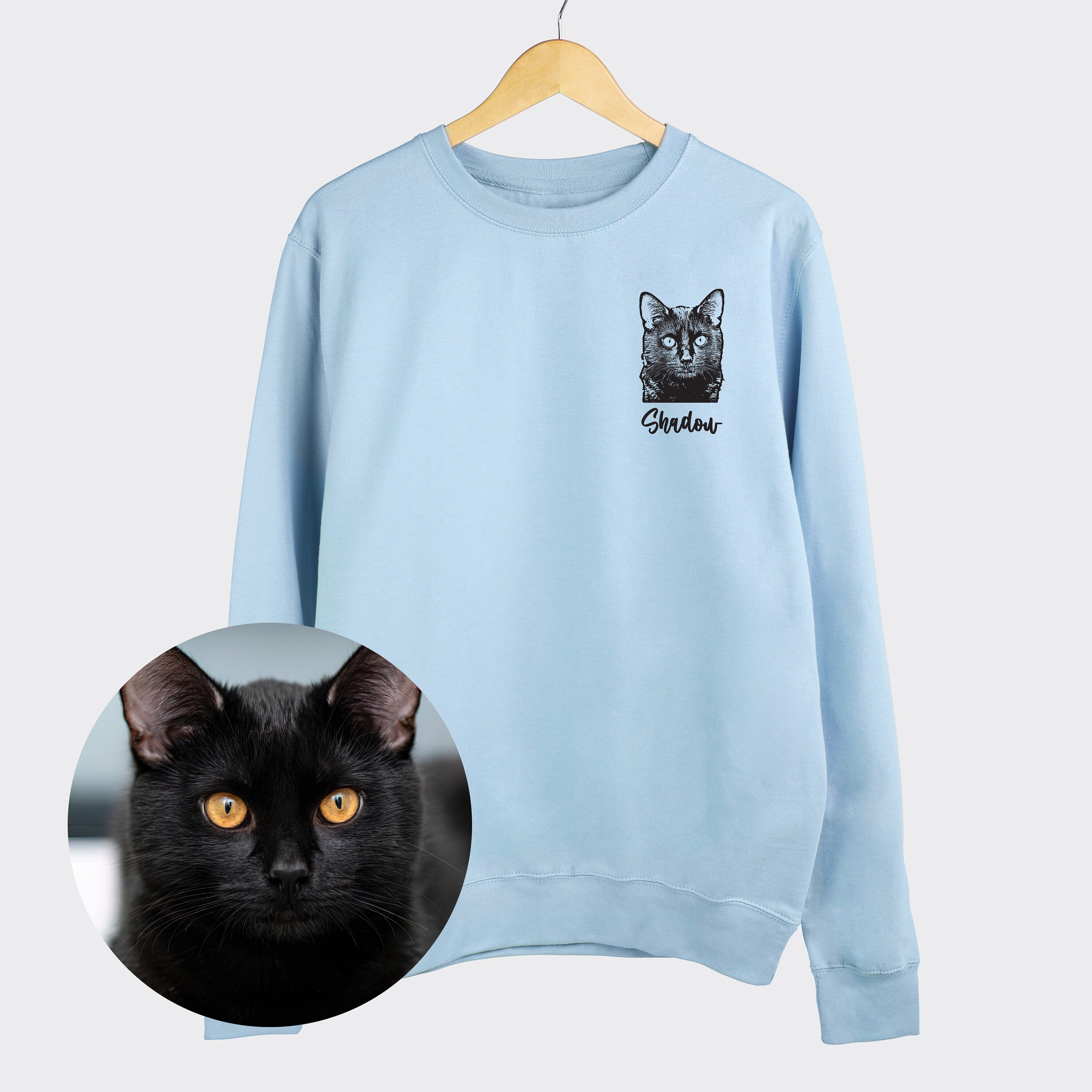 Custom Pet Portrait Shirt Tshirt With Pet Photo and Name Etsy