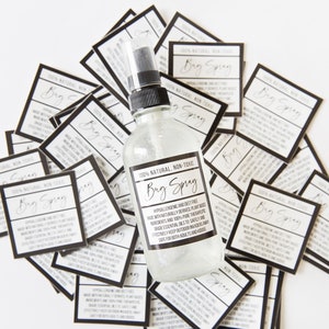 DIY Essential Oil Bug Spray Label