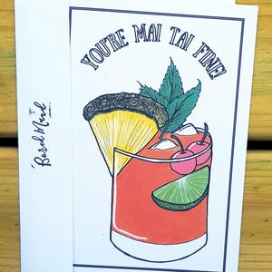 Mai Tai Zabawna Miłość Ręcznie Robiona Karta