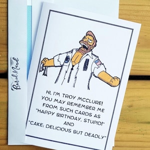 Cartão de aniversário artesanal Troy Simpsons