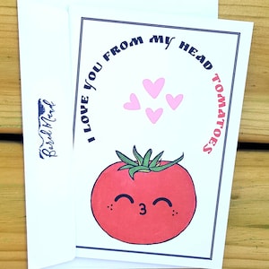 Carte faite main amour de tomate