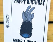 Scary Monkey Paw Birthday Handmade Card