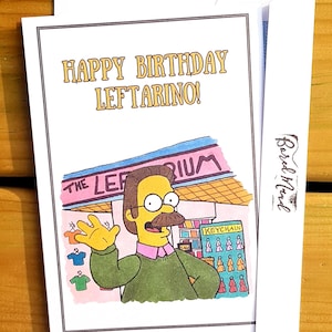 Cartão de aniversário feito à mão do Simpsons Ned Canhoto