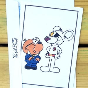 Biglietto di auguri di compleanno fatto a mano con topo pericoloso retrò