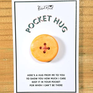Orange Button Handmade Pocket Hug