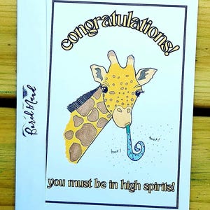 Carte faite main félicitations girafe