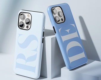 Étui pour iPhone initial monogramme pastel pour iPhone 15, initiale personnalisée pour iPhone 15 14 13 12 11 Pro Max