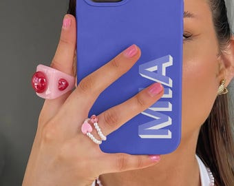 Coque iPhone avec prénom personnalisé, initiale monogramme personnalisée