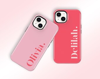 Étui pour iPhone avec nom personnalisé, étui pour téléphone à monogramme