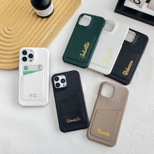 Funda de cuero para iPhone 16 con tarjetero, funda personalizada para iPhone 16 Pro, funda de cuero para iPhone