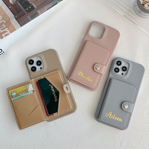 Etui portefeuille en cuir pour iPhone 16, Etui portefeuille en cuir pour iPhone avec carte