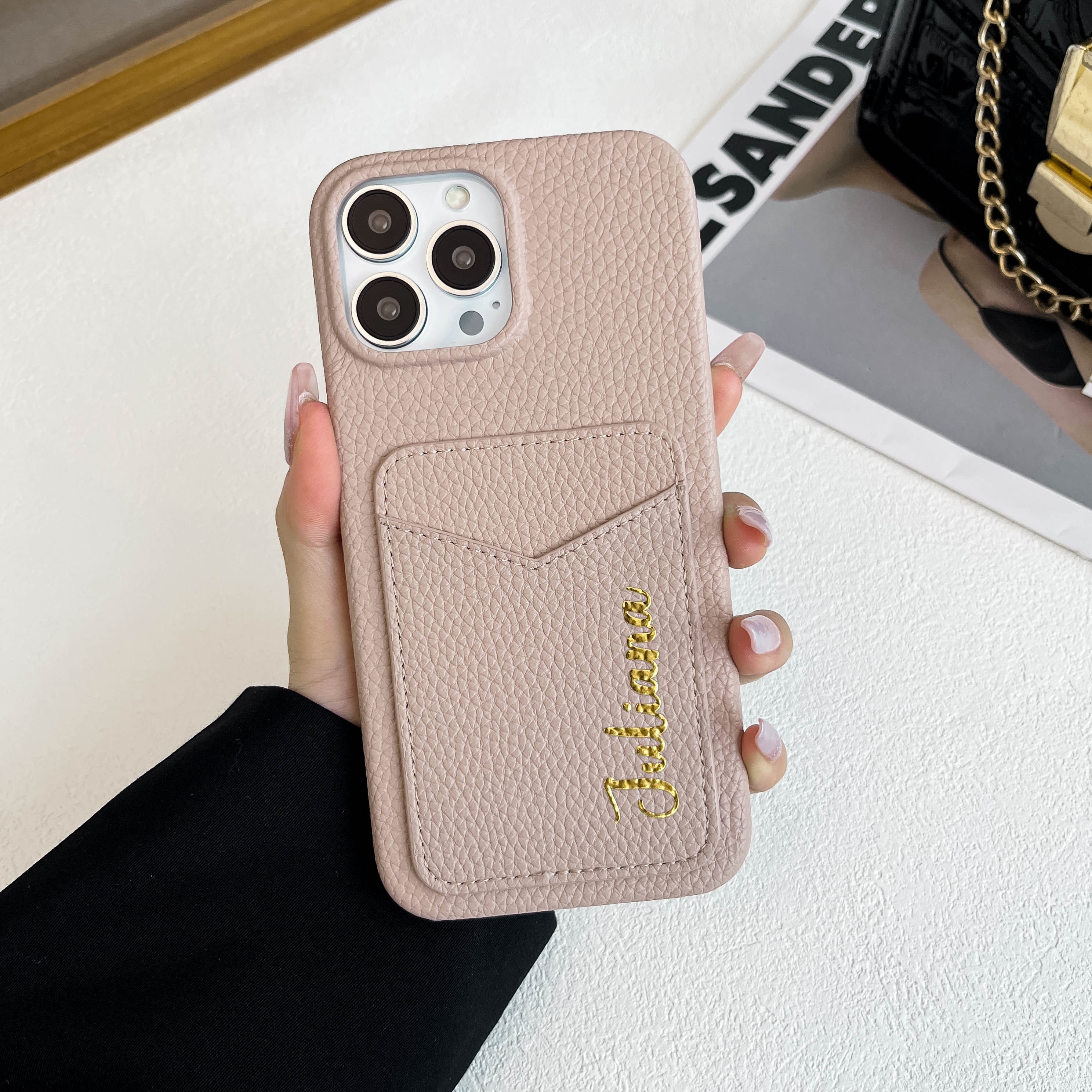 Personalisierte Leder iPhone Hlle, Kartenhalter - Etsy.de