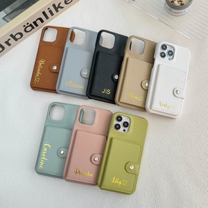 Étui portefeuille pour iPhone 16 cartes, étui en cuir personnalisé pour iPhone, étui pour iPhone 16 15 14 13 12 11 Pro Max Plus Mini