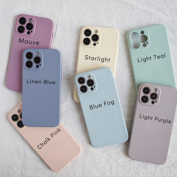 Silicone iPhone 15 Pro max Case, iPhone 15 14 13 12 11 Pro Max Case, Shockproof iPhone Case Solid Colors