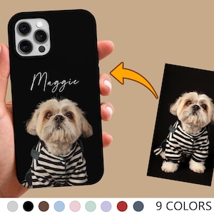 Custom Pet phone case photo + Name Custom pet iPhone case dog iPhone 17 15 14 13 12 11 Pro Max Plus X XR Case