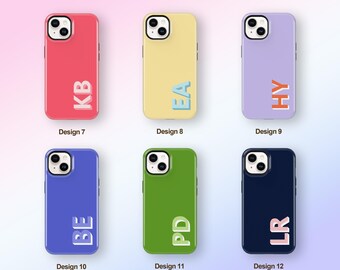 Personalized Monogram iPhone Case, Custom Initial Phone Cover