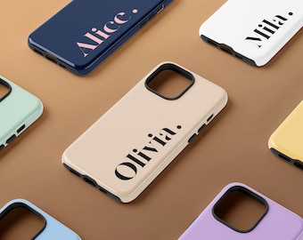 Funda personalizada para iPhone con monograma, nombre personalizado para iPhone 15