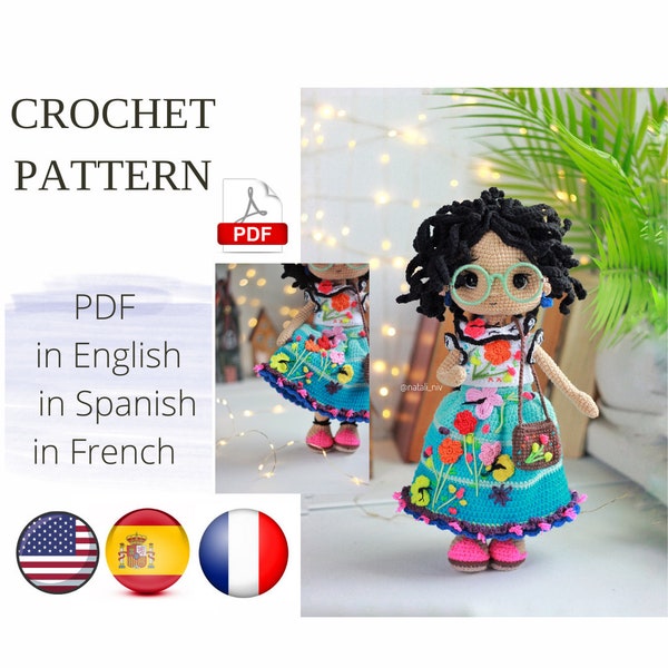 Princess Amigurumi Doll Crochet Pattern PDF English, Spanish, French Amigurumi Handmade