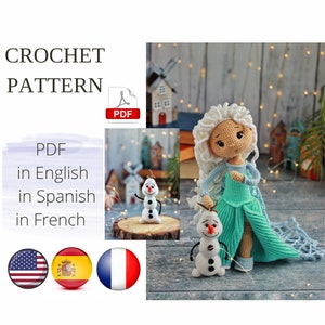 Princess Amigurumi Doll Crochet Pattern PDF English, Spanish, French Amigurumi Handmade