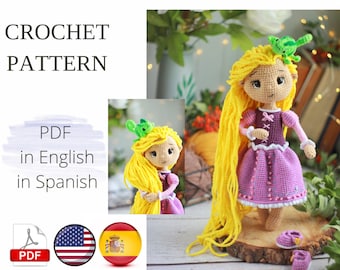 Princess Amigurumi Doll Häkelanleitung PDF Englisch/ Spanisch Amigurumi Handmade