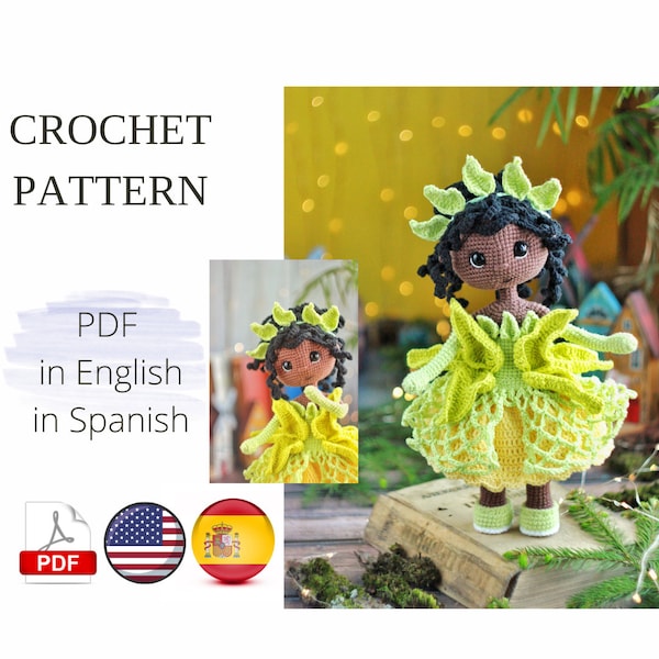 Princesse Amigurumi Doll Crochet Pattern PDF Anglais Espagnol Amigurumi Handmade