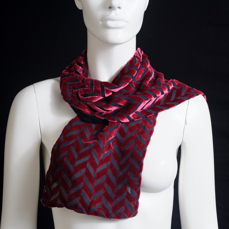 Silky Wine Multicolor Striped Pleated RuffledSoft Vintage Long Scarf Stole JK301 main image 1