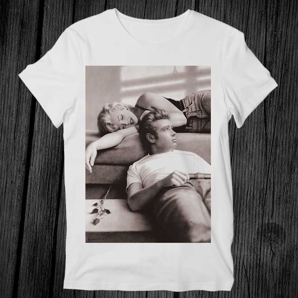 Marilyn Monroe James Dean Love T Shirt Unisex Erwachsene Herren Damen Geschenk Coole Musik Mode Top Vintage Retro Tee G303