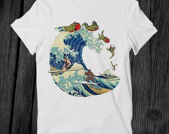 The Great Wave Of Kanagawa The Big Lez Show Sassy Sasquatch T Shirt Unisex Adult Best Seller Gift Music Top Vintage Retro Tee G525