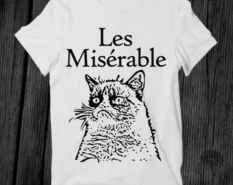 Les Miserable Le Grumpy Cat T-shirt Unisex Adult Mens Womens Gift Cool Music Fashion Top Vintage Retro Tee G242